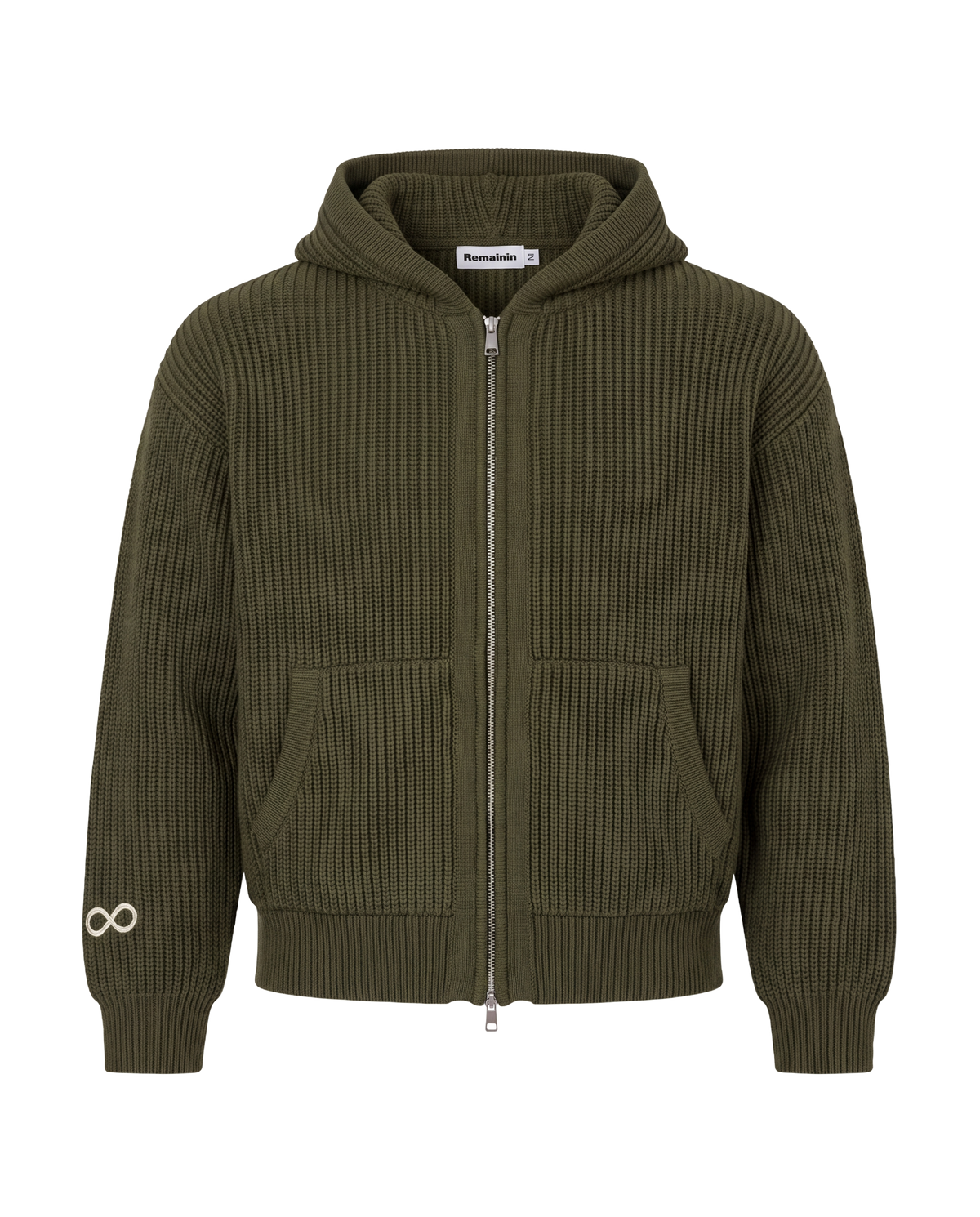 OLIVE KNIT DOUBLE - ZIP
