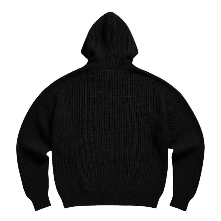 BLACK KNIT DOUBLE - ZIP