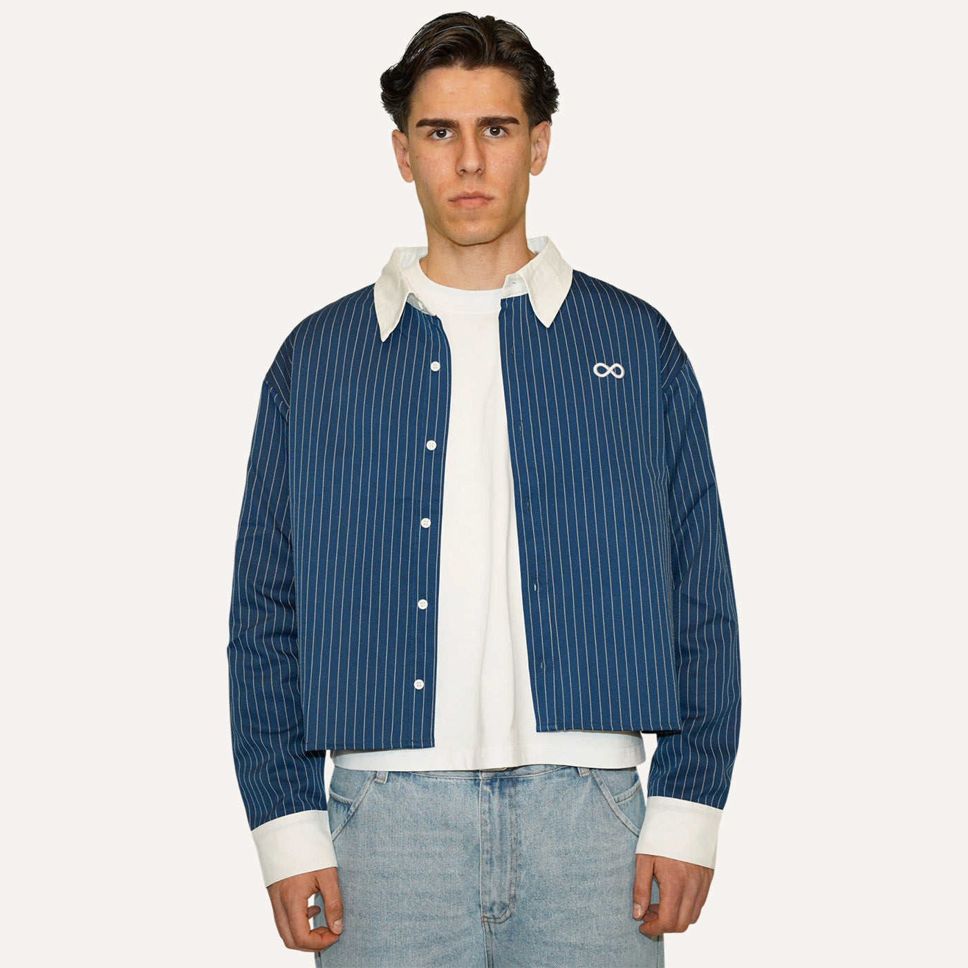 MARINE BLUE BUTTON UP