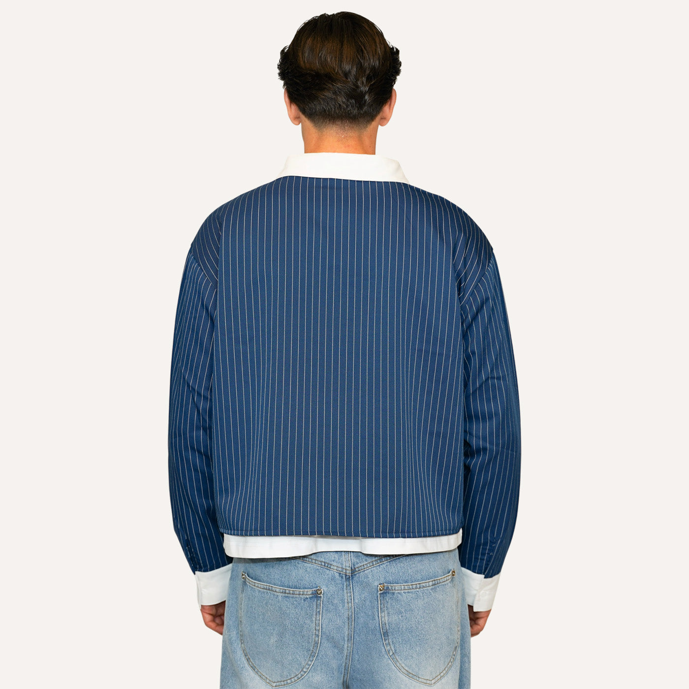 MARINE BLUE BUTTON UP
