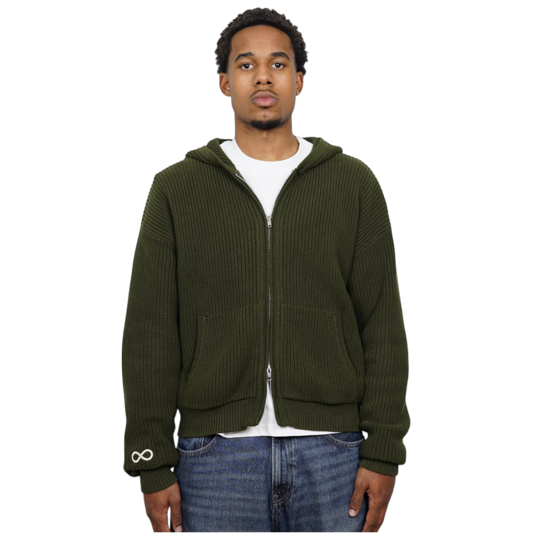 OLIVE KNIT DOUBLE - ZIP
