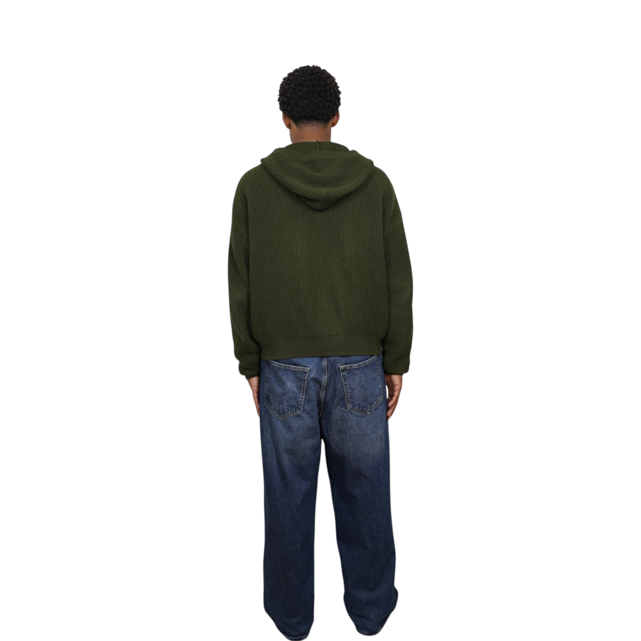 OLIVE KNIT DOUBLE - ZIP