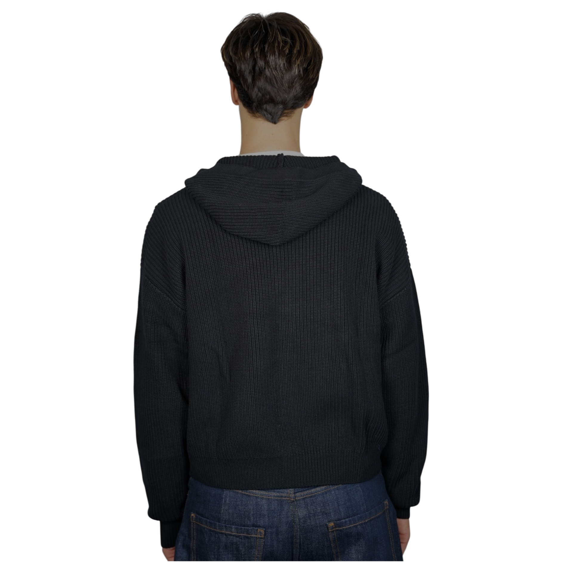 BLACK KNIT DOUBLE - ZIP