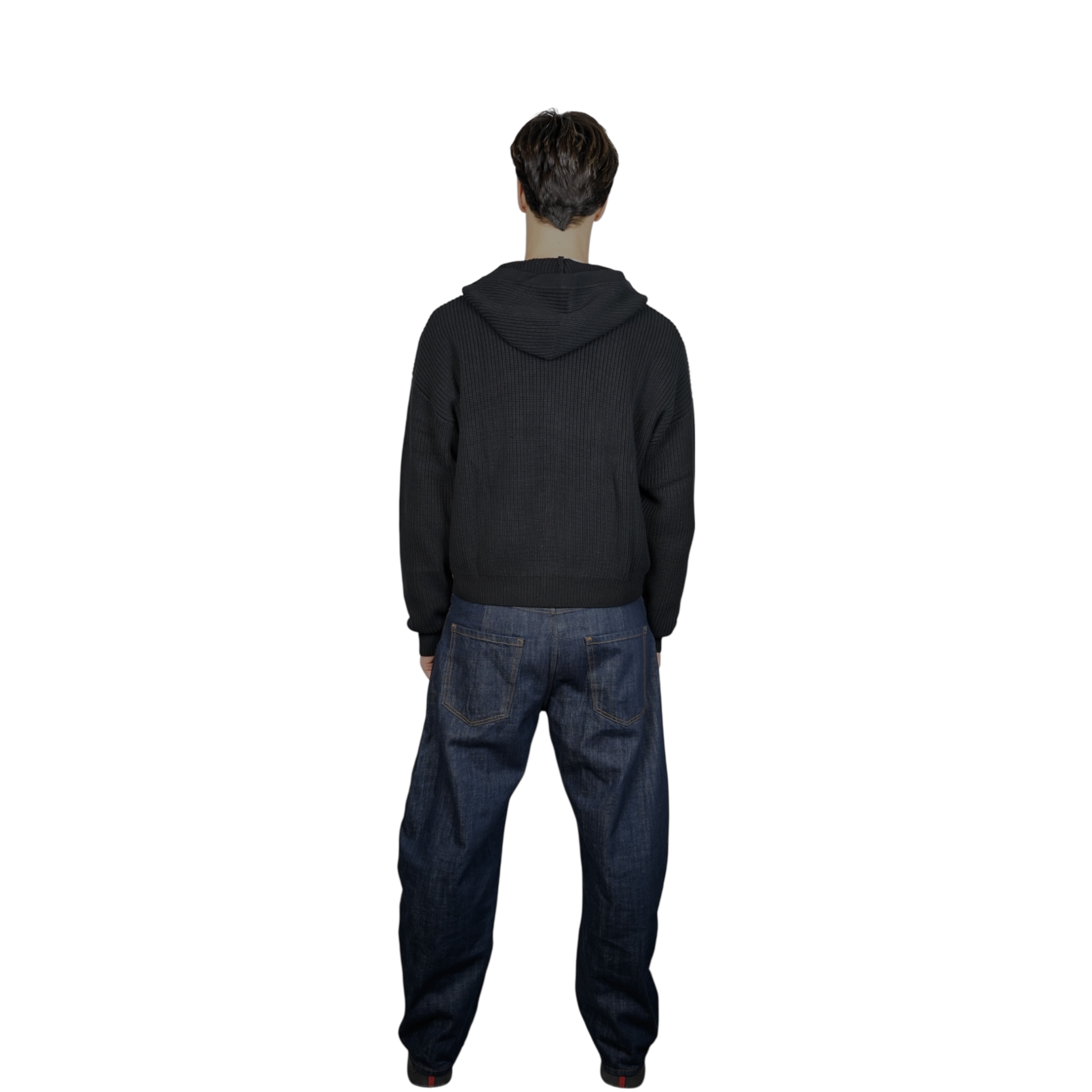 BLACK KNIT DOUBLE - ZIP