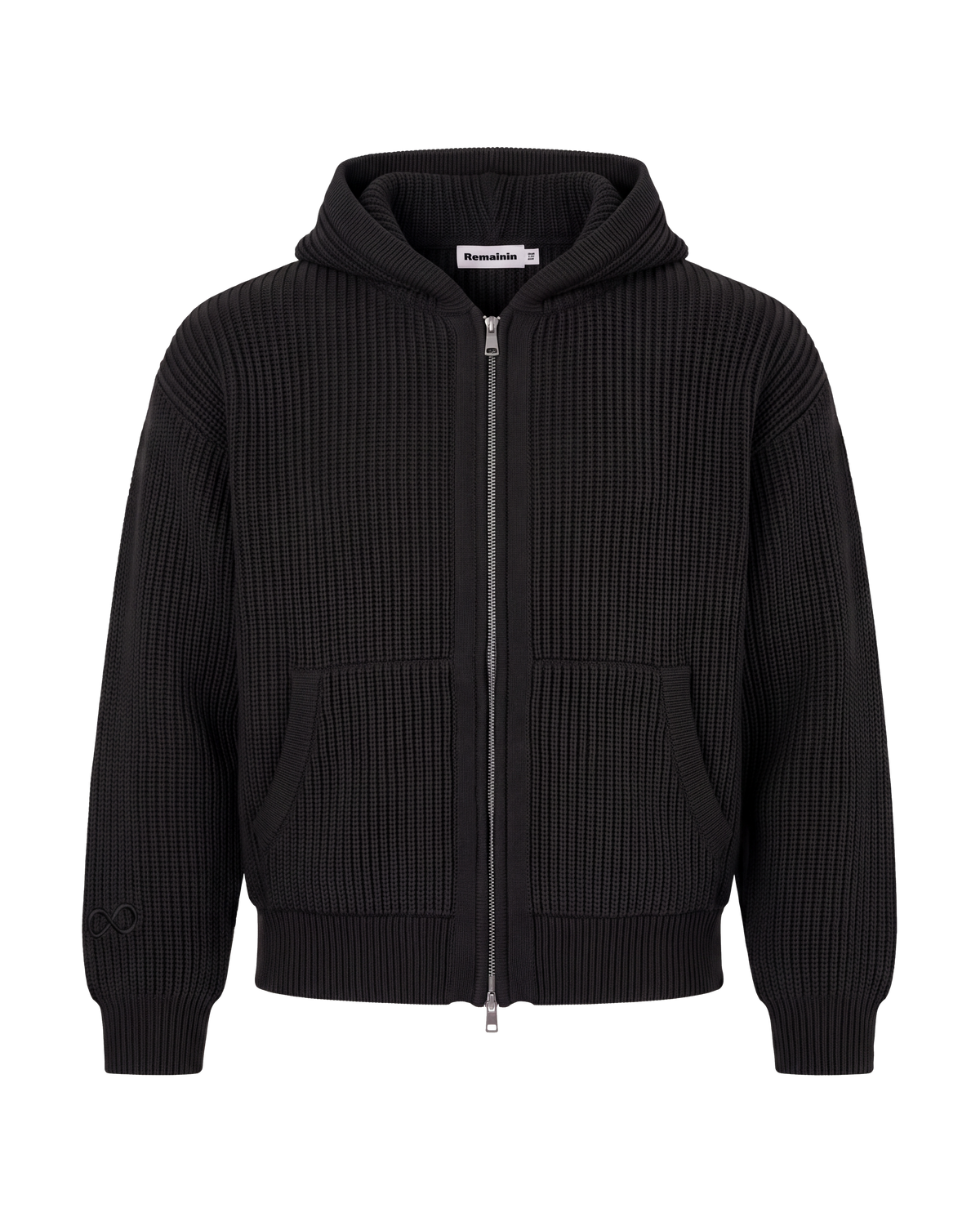 BLACK KNIT DOUBLE - ZIP